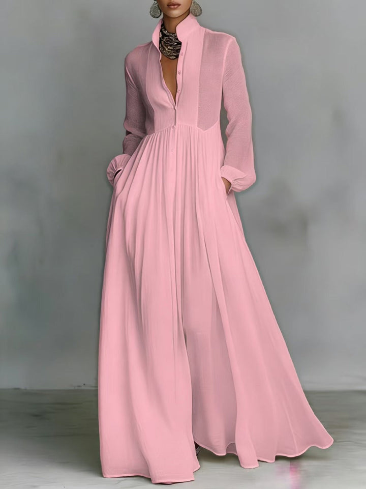 SERENA™ | Flowing Button-Front Maxi Dress