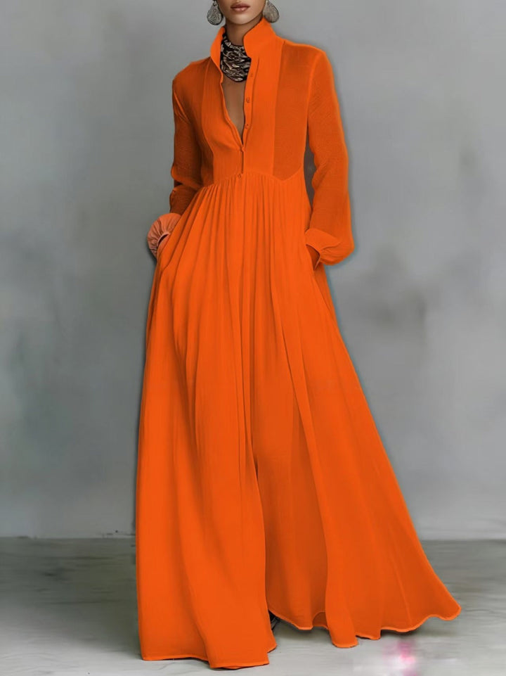 SERENA™ | Flowing Button-Front Maxi Dress