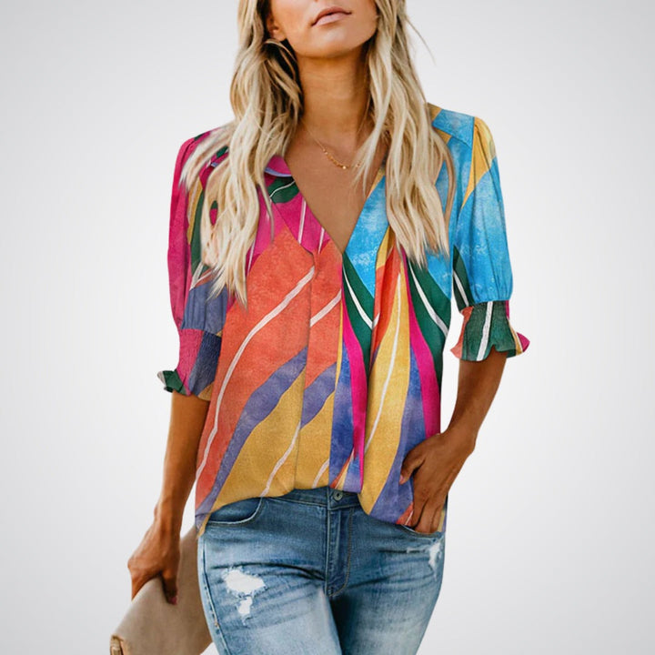 MONICA™ - Chic V-Neck Blouse