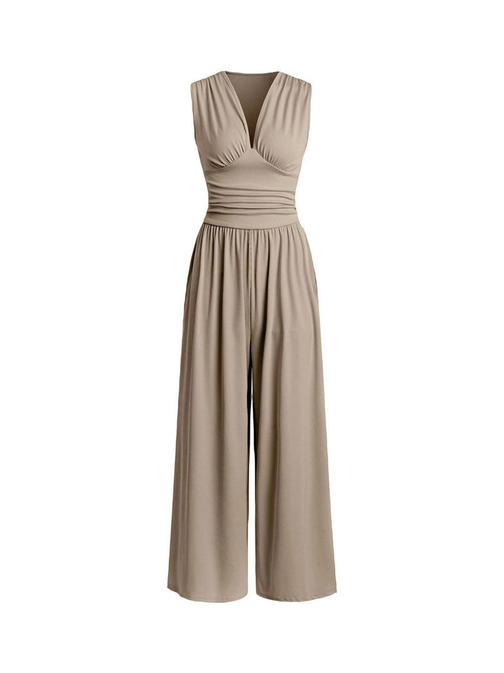 CHARITY™ - Chic Sleeveless Wide-Leg Jumpsuit