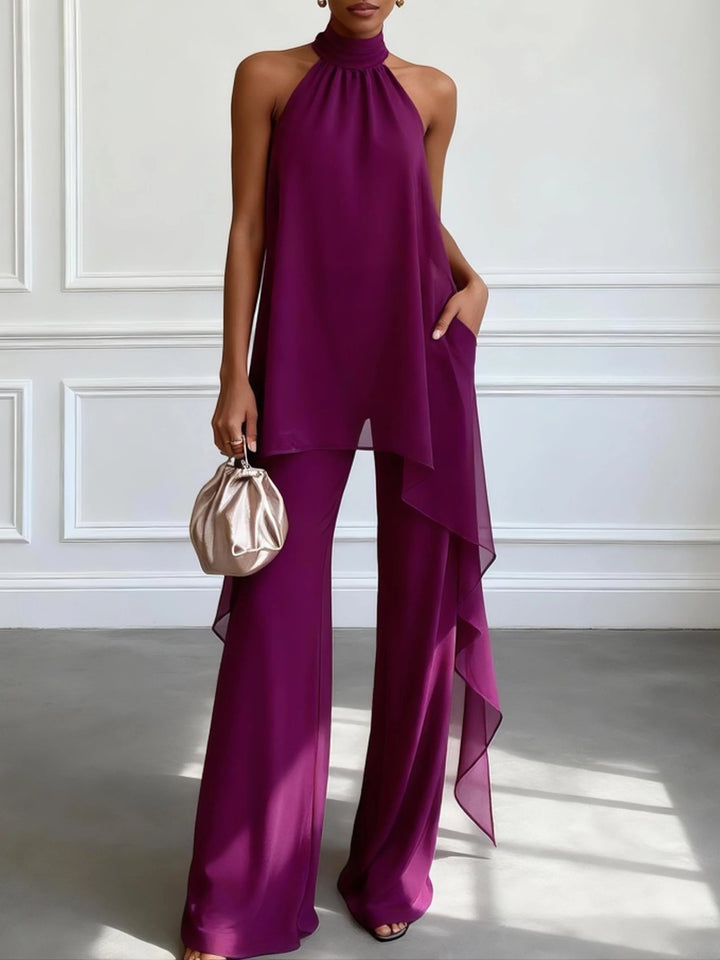 VIOLA | Elegant Halter Top and Trousers Set