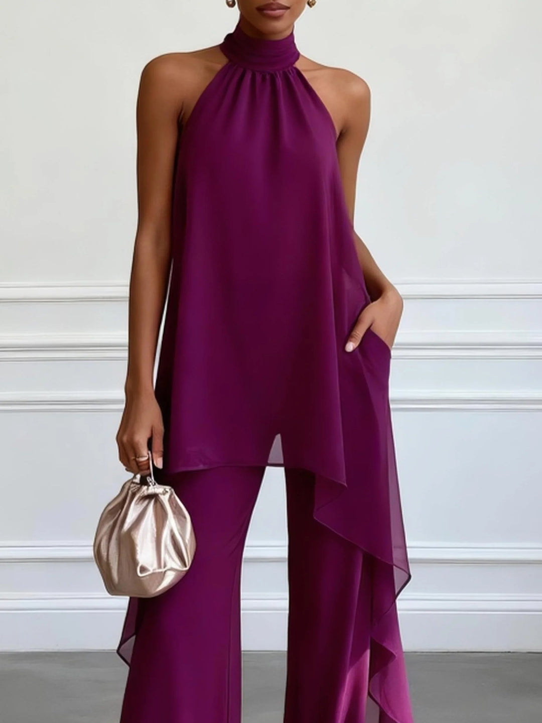 VIOLA | Elegant Halter Top and Trousers Set