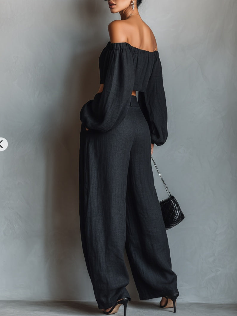 Tess™ - Off-Shoulder Set with Wide Trousers