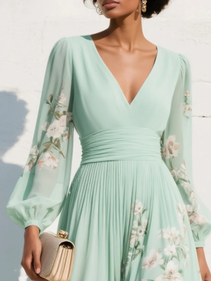 Odelia | Floral Midi Dress with Flowing Silhouette