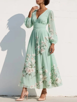 Odelia | Floral Midi Dress with Flowing Silhouette