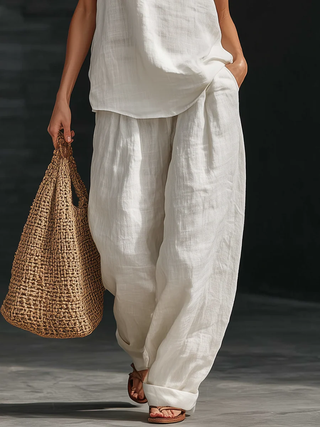Zoë™ - Sleeveless Set with Wide-Leg Trousers