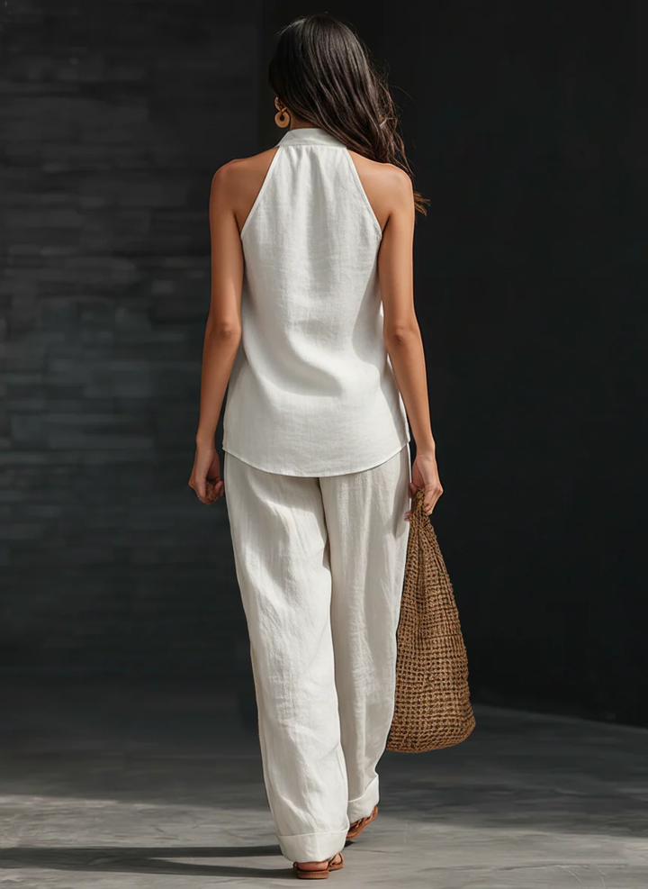 Zoë™ - Sleeveless Set with Wide-Leg Trousers