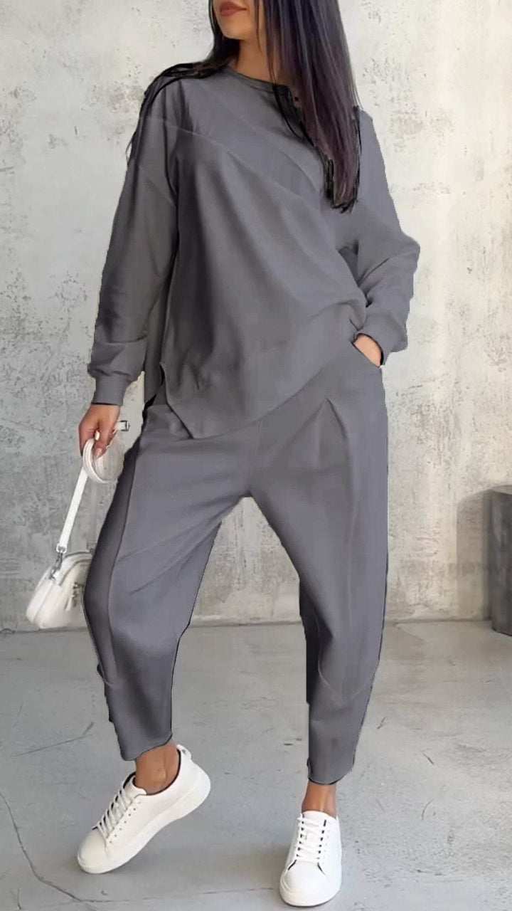 AMELIA | Casual Two-Piece Set with Round Neck and Long-Sleeves