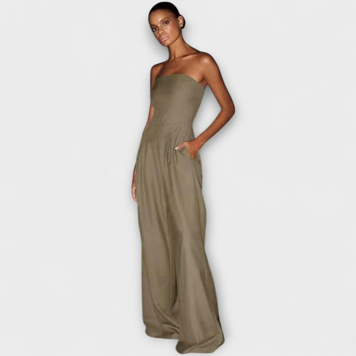 KIORA | Elegant Strapless Jumpsuit