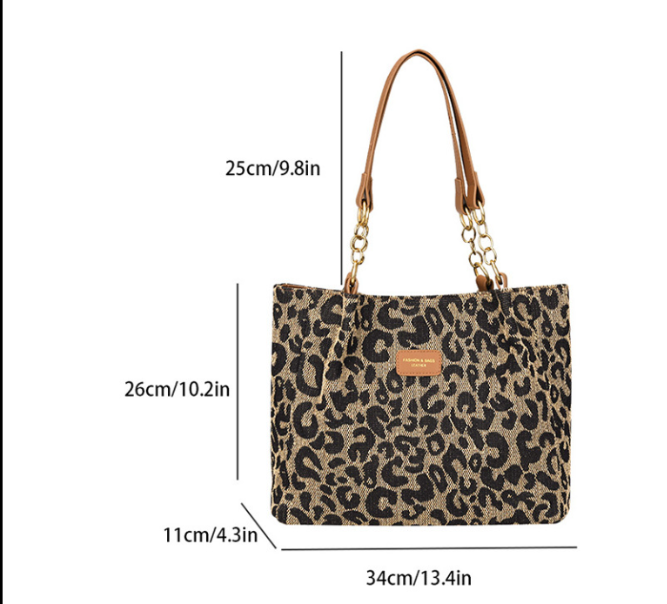Lévrier - Leopard Canvas Shopping Bag