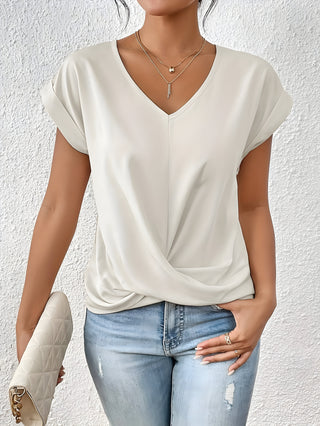 MEIKA™ - Classic Twist Detail V-Neck Top