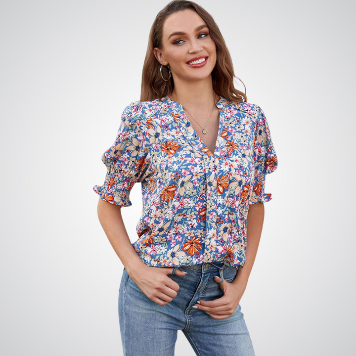 MONICA™ - Chic V-Neck Blouse