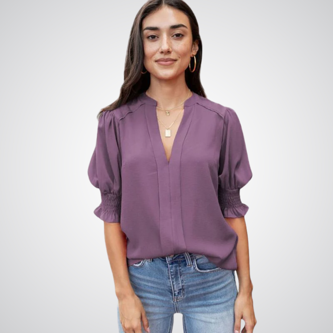 MONICA™ - Chic V-Neck Blouse