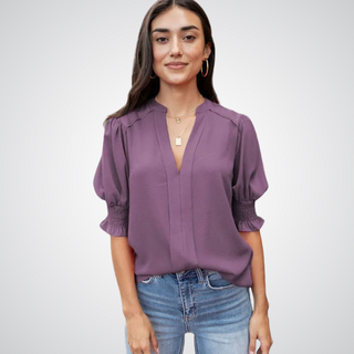 MONICA™ - Chic V-Neck Blouse