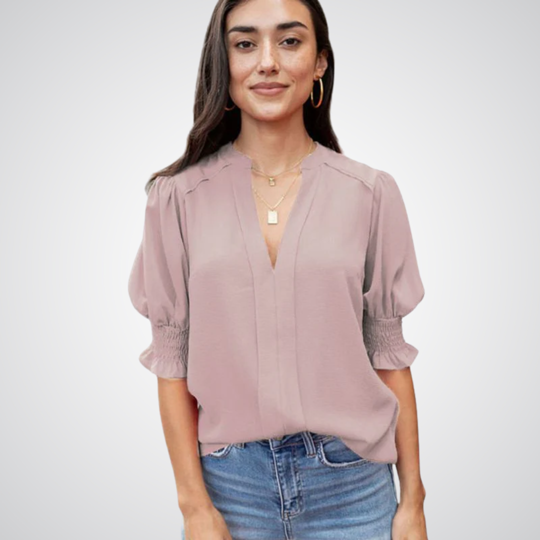 MONICA™ - Chic V-Neck Blouse