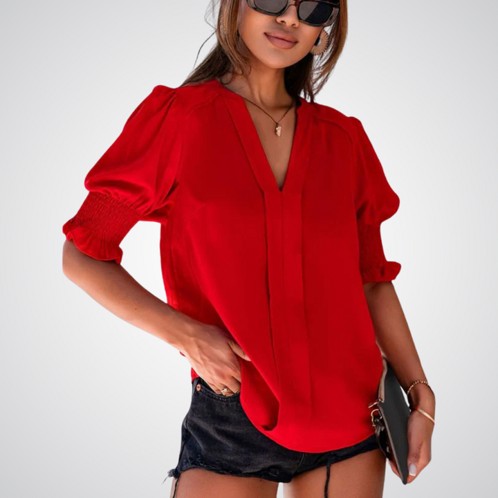 MONICA™ - Chic V-Neck Blouse