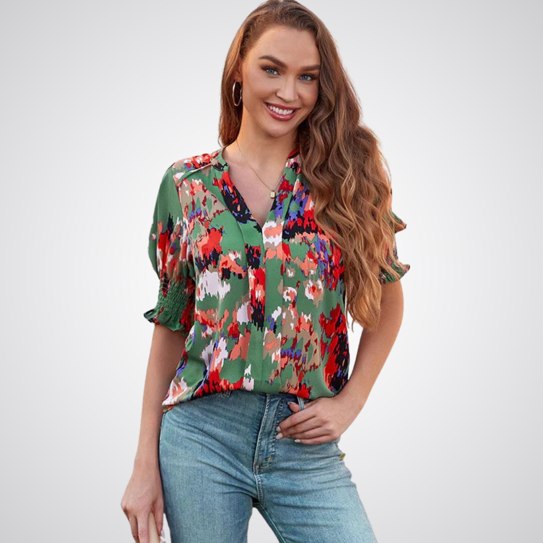 MONICA™ - Chic V-Neck Blouse