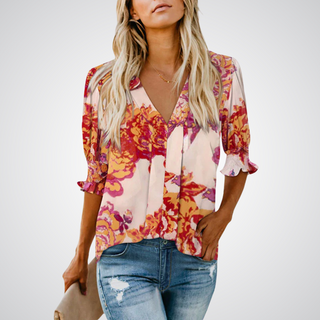 MONICA™ - Chic V-Neck Blouse