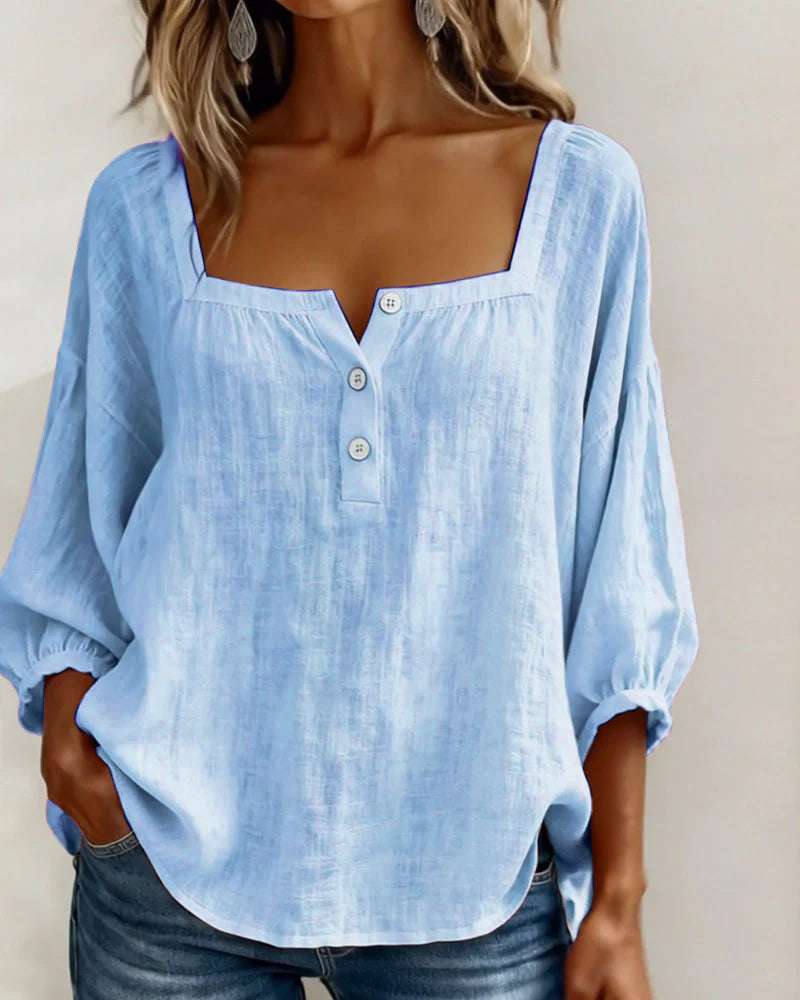 Maribel | Square Neck Balloon Sleeve Shirt