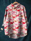 Lucie | Women's Summer Crab Pattern Casual Shirt