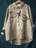 Anaïs | Women's Graceful Dragonfly Print Casual Shirt