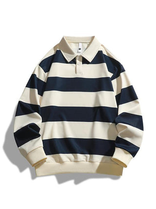 ZOE™ - Classic Fashion Striped Collar Long-Sleeve Sweatshirt