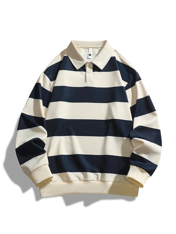 ZOE™ - Classic Fashion Striped Collar Long-Sleeve Sweatshirt