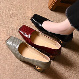 MAELYS | Snake-Effect Shoes with Chunky Heel