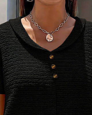Marina | Peter Pan Collar T-Shirt with Buttons