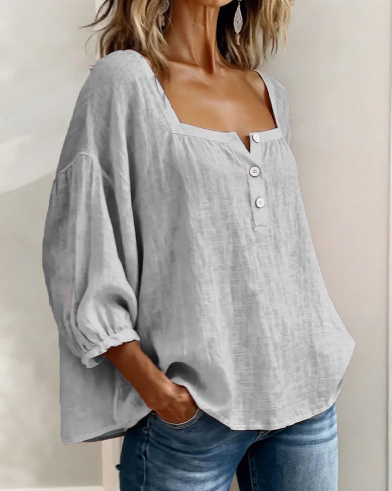 Maribel | Square Neck Balloon Sleeve Shirt