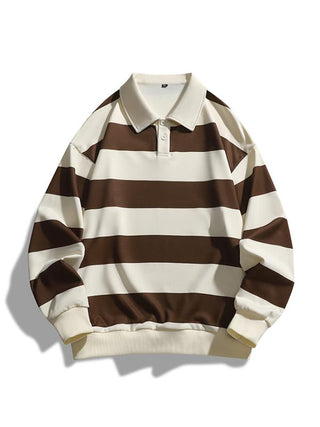 ZOE™ - Classic Fashion Striped Collar Long-Sleeve Sweatshirt