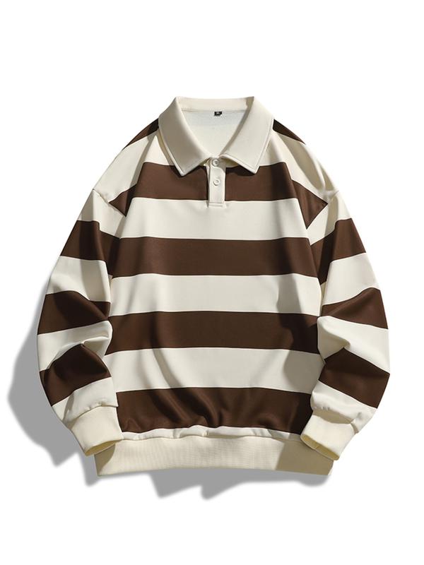 ZOE™ - Classic Fashion Striped Collar Long-Sleeve Sweatshirt