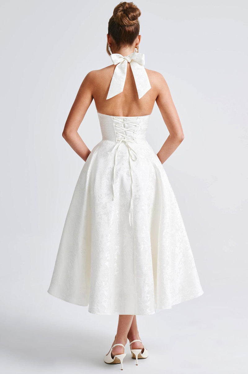 Maya™ | Elegant Midi Dress in Lemon Yellow