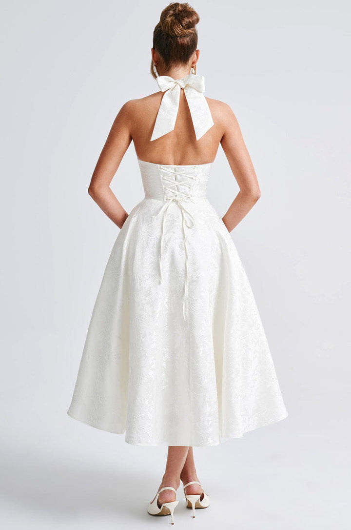 Maya™ | Elegant Midi Dress in Lemon Yellow