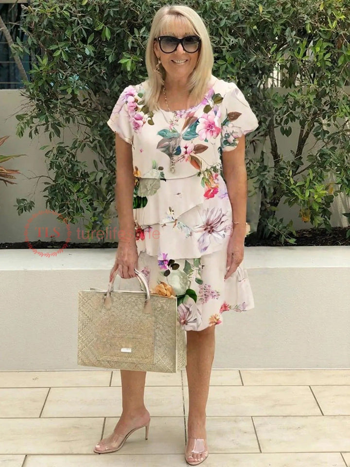 LUMIRA | Cascading Floral Print Dress