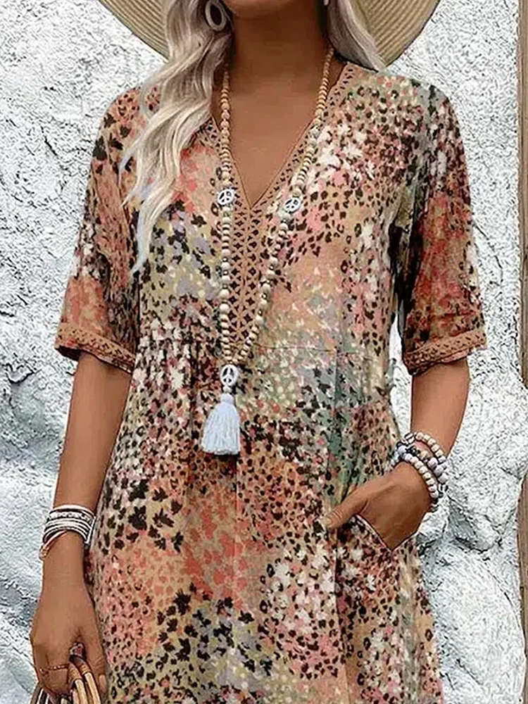 ELARA™ | Elegant Printed Midi Dress