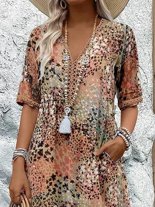 ELARA™ | Elegant Printed Midi Dress