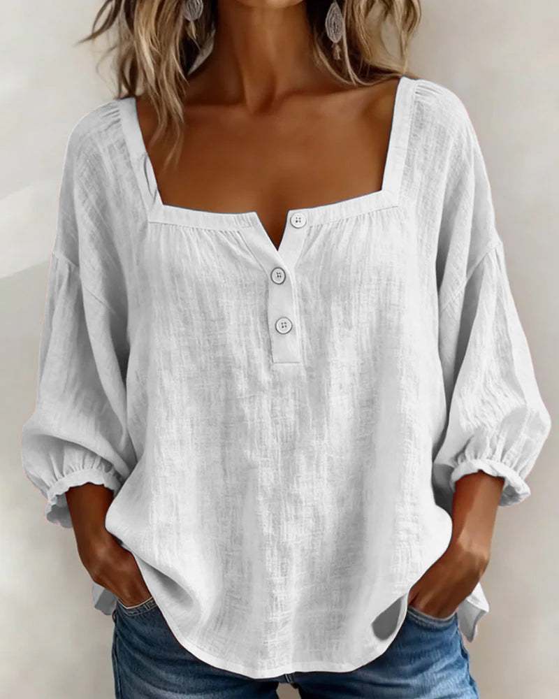 Maribel | Square Neck Balloon Sleeve Shirt