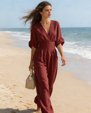 VALENCIA | Elegant Slimming Jumpsuit with V-Neck