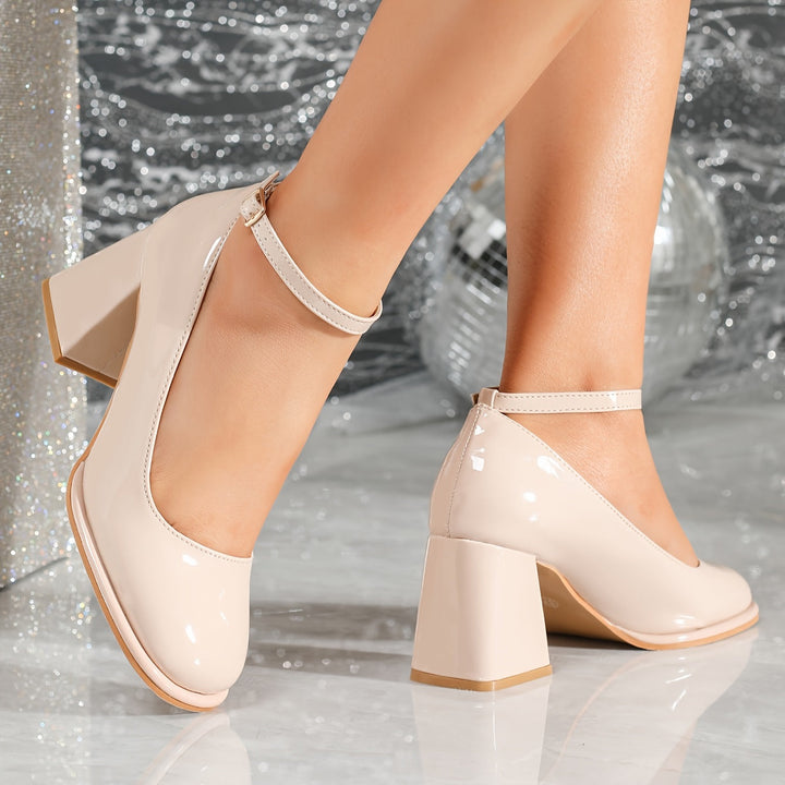 Celeste™ | Patent Heels with Ankle Strap