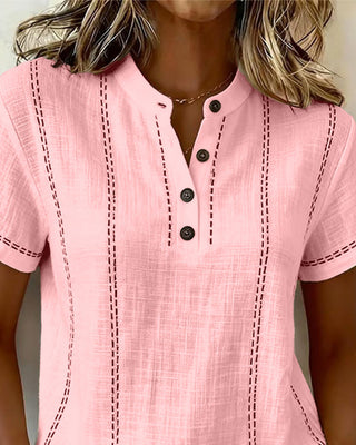 Marisela | Casual T-Shirt with V-Neck Button