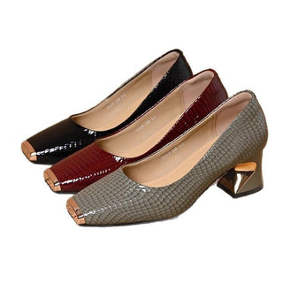 MAELYS | Snake-Effect Shoes with Chunky Heel