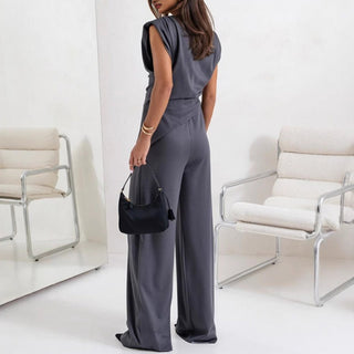 Sienna | Draped Top and Wide-Leg Trousers Two-Piece Set
