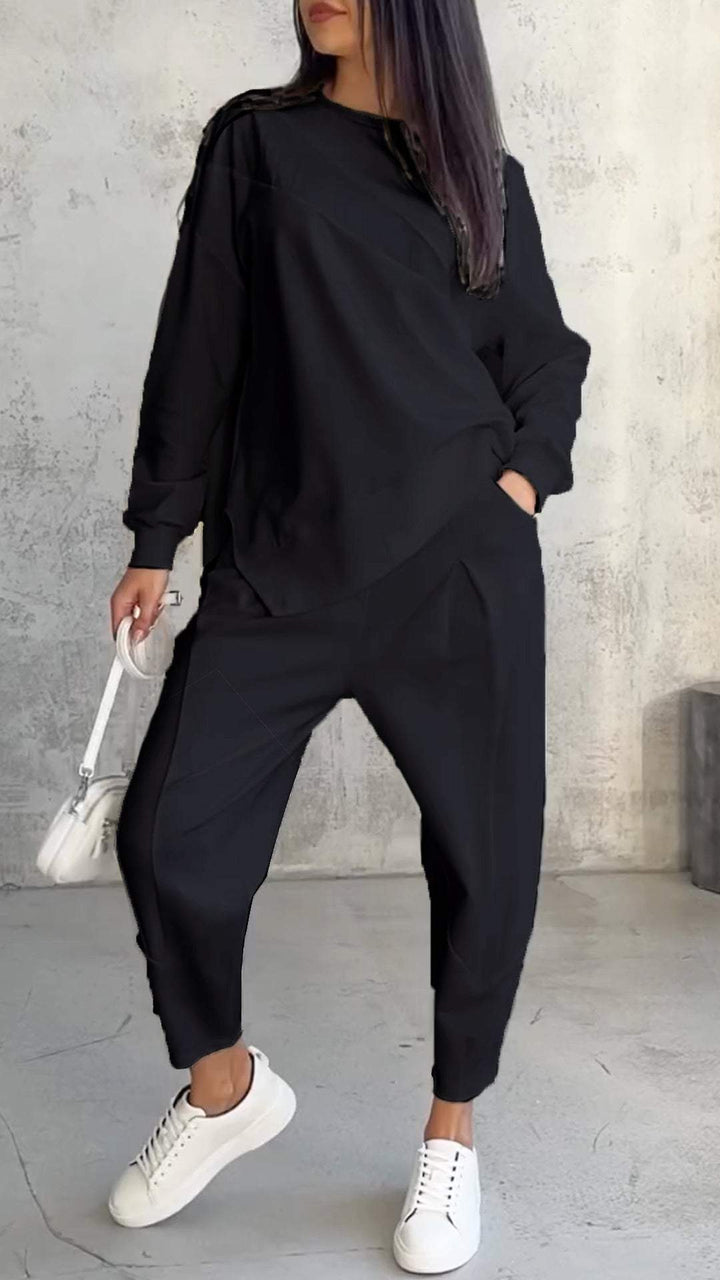 AMELIA | Casual Two-Piece Set with Round Neck and Long-Sleeves