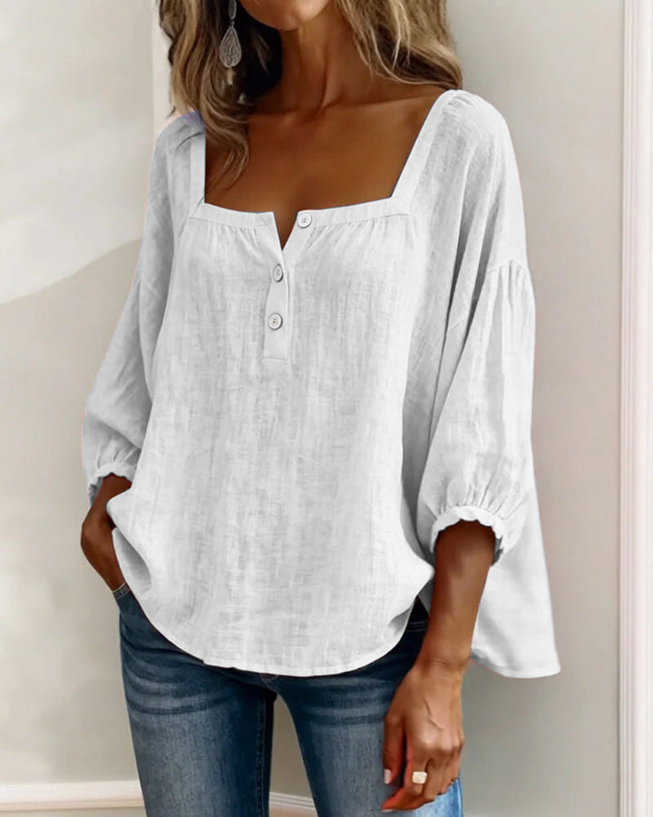 Maribel | Square Neck Balloon Sleeve Shirt