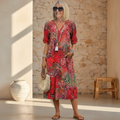ELARA™ | Elegant Printed Midi Dress