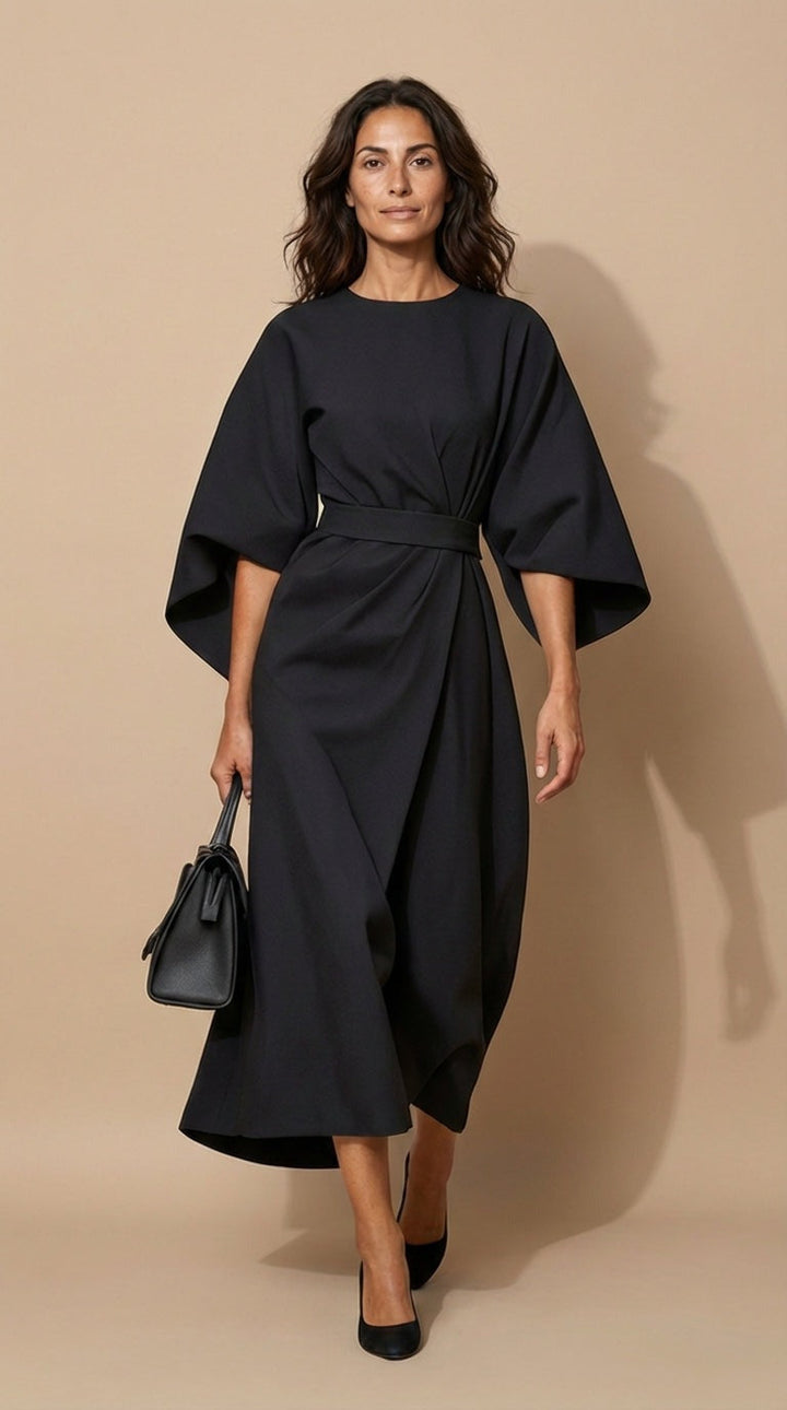 Maya™ | Elegant Lantern Sleeve Dress