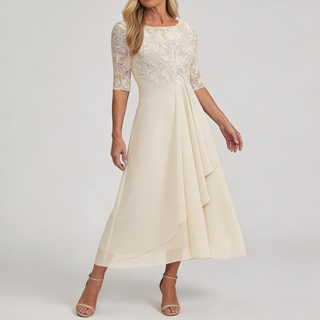 ZARIA | Lace Midi Dress Effortless Elegance