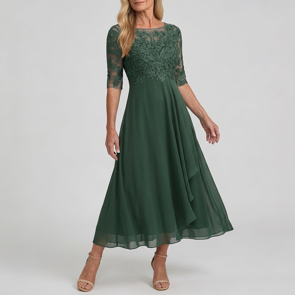 ZARIA | Lace Midi Dress Effortless Elegance