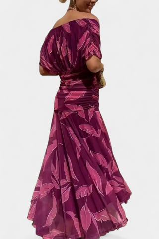 FLORENDA™ | Long Floral V-Neck Dress